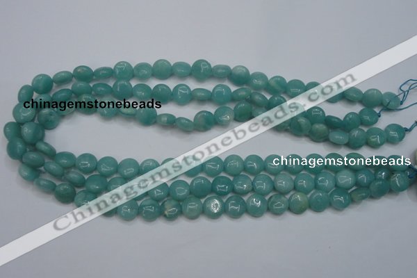 CAM914 15.5 inches 10mm flat round amazonite gemstone beads wholesale