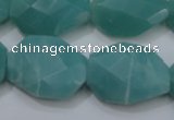 CAM968 15.5 inches 18*25mm twisted & faceted freefrom amazonite beads