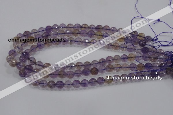 CAN10 15.5 inches 10mm faceted round natural ametrine gemstone beads