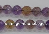CAN11 15.5 inches 12mm faceted round natural ametrine gemstone beads