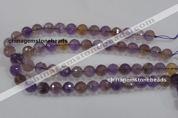 CAN14 15.5 inches 16mm faceted round natural ametrine beads