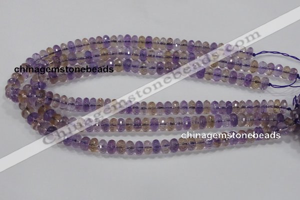 CAN17 15.5 inches 6*10mm faceted rondelle natural ametrine beads