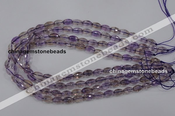 CAN18 15.5 inches 6*10mm faceted rice natural ametrine beads