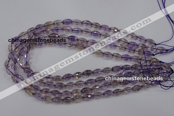 CAN19 15.5 inches 8*12mm faceted rice natural ametrine beads