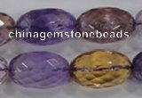 CAN22 15.5 inches 15*25mm faceted rice natural ametrine beads