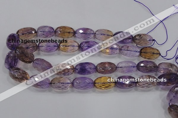 CAN22 15.5 inches 15*25mm faceted rice natural ametrine beads