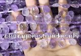 CAN238 Top drilled 8*12mm faceted briolette ametrine beads