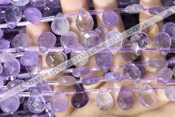 CAN239 Top drilled 10*14mm faceted briolette ametrine beads