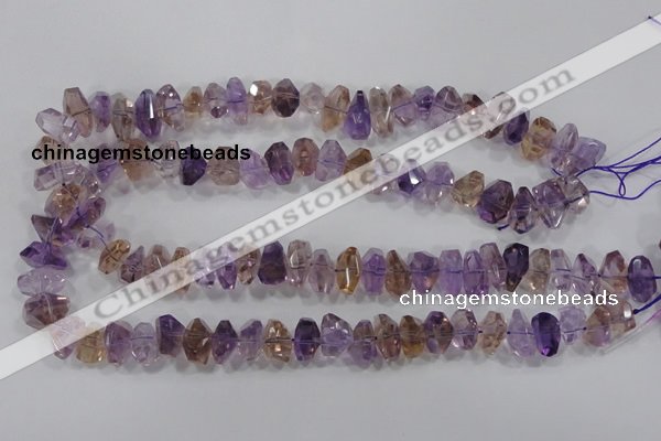 CAN31 15.5 inches 8*18mm faceted nugget natural ametrine beads