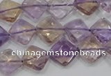 CAN34 15.5 inches 12*12mm faceted diamond natural ametrine beads