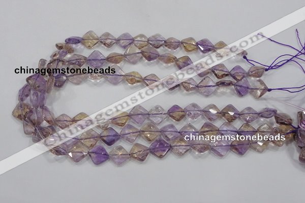 CAN34 15.5 inches 12*12mm faceted diamond natural ametrine beads