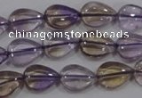 CAN38 15.5 inches 10*14mm flat teardrop natural ametrine beads