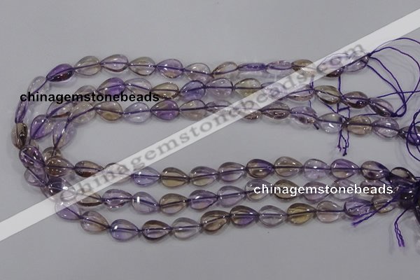 CAN38 15.5 inches 10*14mm flat teardrop natural ametrine beads