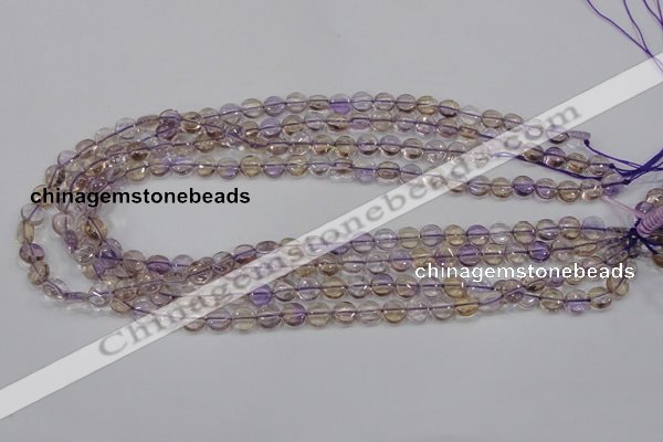 CAN39 15.5 inches 8mm flat round natural ametrine gemstone beads