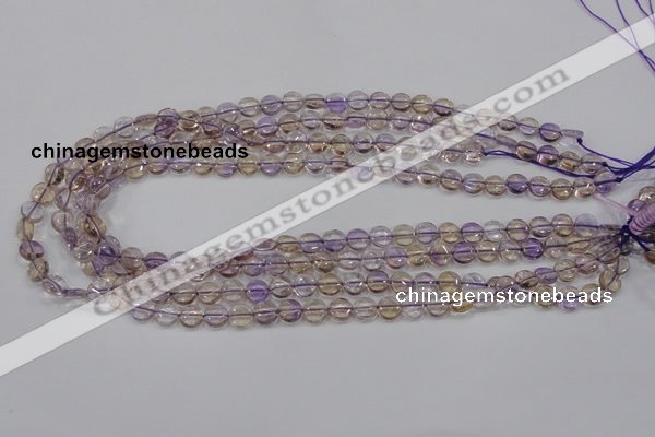 CAN40 15.5 inches 10mm flat round natural ametrine gemstone beads