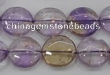 CAN43 15.5 inches 16mm flat round natural ametrine gemstone beads