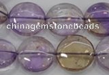 CAN45 15.5 inches 20mm flat round natural ametrine gemstone beads