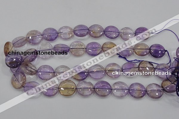 CAN45 15.5 inches 20mm flat round natural ametrine gemstone beads