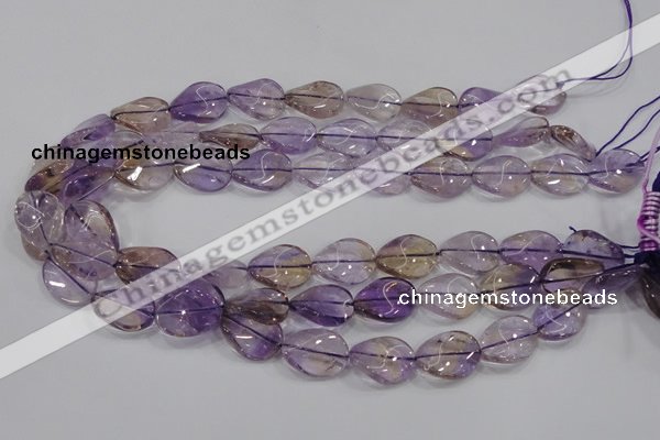 CAN53 15.5 inches 12*16mm twisted oval natural ametrine beads