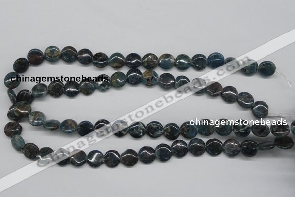 CAP08 15.5 inches 12mm flat round apatite gemstone beads wholesale