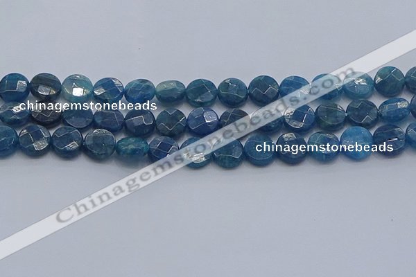 CAP388 15.5 inches 10mm faceted coin apatite gemstone beads