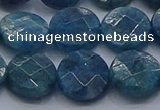 CAP389 15.5 inches 12mm faceted coin apatite gemstone beads