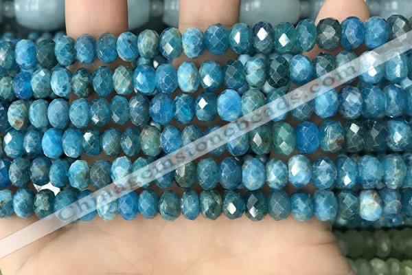 CAP656 15.5 inches 5*8mm faceted rondelle apatite gemstone beads