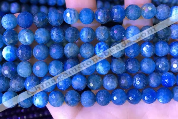 CAP660 15.5 inches 8mm faceted round apatite gemstone beads