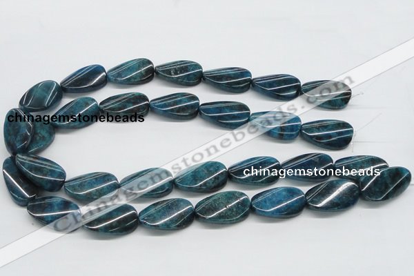 CAP67 15.5 inches 16*28mm twisted oval dyed apatite gemstone beads