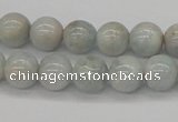 CAQ104 15.5 inches 12mm round AB grade natural aquamarine beads