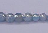 CAQ128 15.5 inches multi-size round natural aquamarine beads wholesale