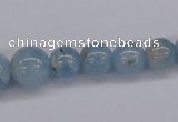 CAQ130 15.5 inches multi-size round natural aquamarine beads