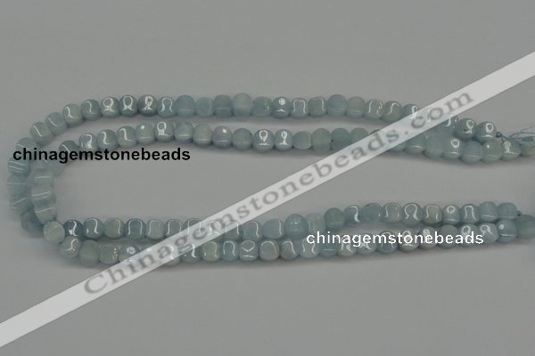 CAQ134 15.5 inches 7*7mm lantern natural aquamarine beads