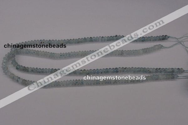 CAQ135 15.5 inches 4*6mm rondelle natural aquamarine beads