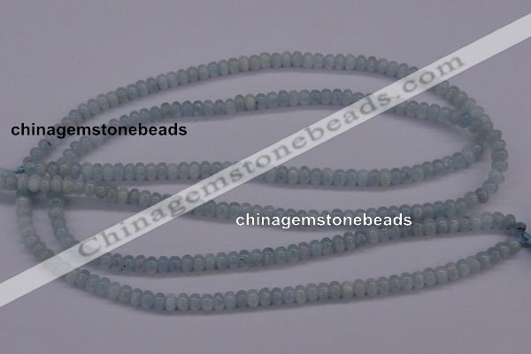 CAQ136 15.5 inches 3*4mm rondelle natural aquamarine beads