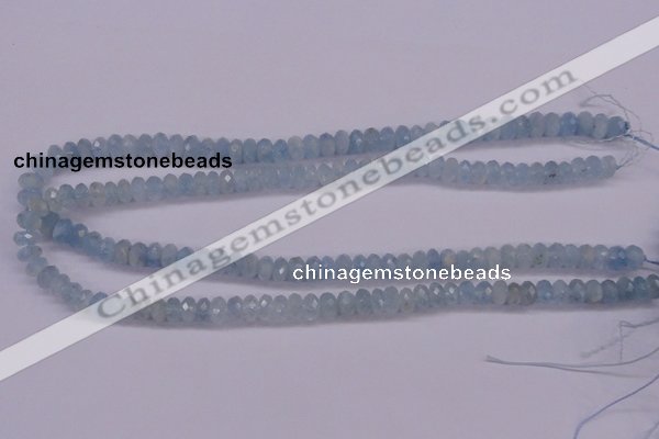 CAQ139 15.5 inches 5*8mm faceted rondelle natural aquamarine beads