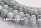 CAQ14 Multi sizes round natural aquamarine gemstone beads wholesale