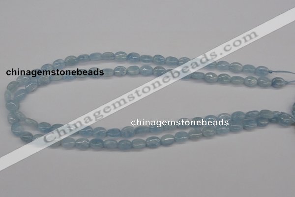 CAQ142 15.5 inches 8*10mm oval natural aquamarine beads wholesale