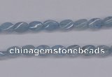 CAQ147 15.5 inches 5*7mm twisted oval natural aquamarine beads