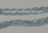 CAQ148 15.5 inches 6*8mm twisted oval natural aquamarine beads