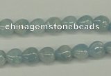 CAQ154 15.5 inches 8*8mm heart natural aquamarine beads