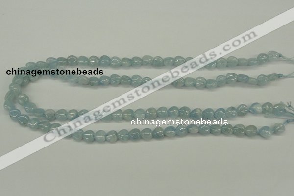 CAQ154 15.5 inches 8*8mm heart natural aquamarine beads