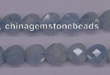 CAQ155 15.5 inches 10*10mm faceted heart natural aquamarine beads