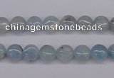 CAQ156 15.5 inches 8mm flat round natural aquamarine beads