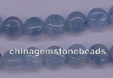 CAQ157 15.5 inches 10mm flat round natural aquamarine beads