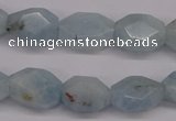 CAQ159 15.5 inches 12*16mm octagonal natural aquamarine beads