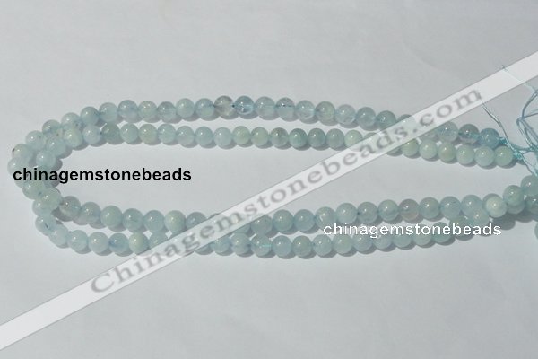 CAQ201 15.5 inches 8mm round natural aquamarine beads wholesale