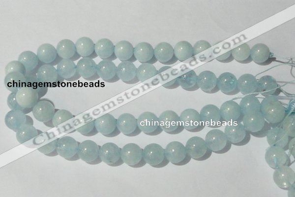 CAQ205 15.5 inches 14mm round natural aquamarine beads wholesale