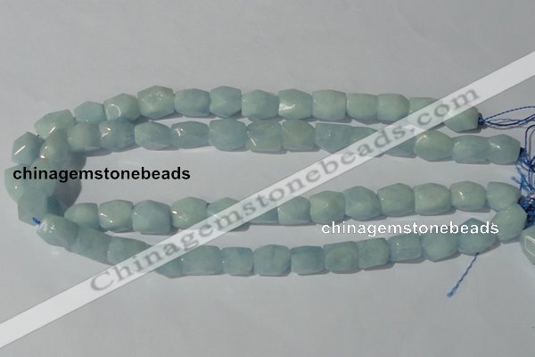 CAQ209 15.5 inches 10*14mm faceted nugget natural aquamarine beads