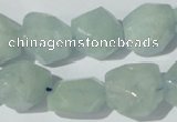 CAQ210 15.5 inches 14*16mm faceted nugget natural aquamarine beads